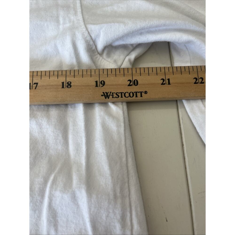 Frank & Eileen Patrick Popover Henley White Size Small Raw Hem Coastal Basic - Picture 9 of 12